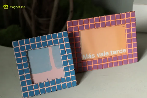 日本 magnet MEX 瓷磚相框 2入(紫色&藍色)